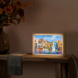 Architectuur - Kleurrijk - Kunst - Modern Light Box met kabel (Tafellamp) klein -sfeer4