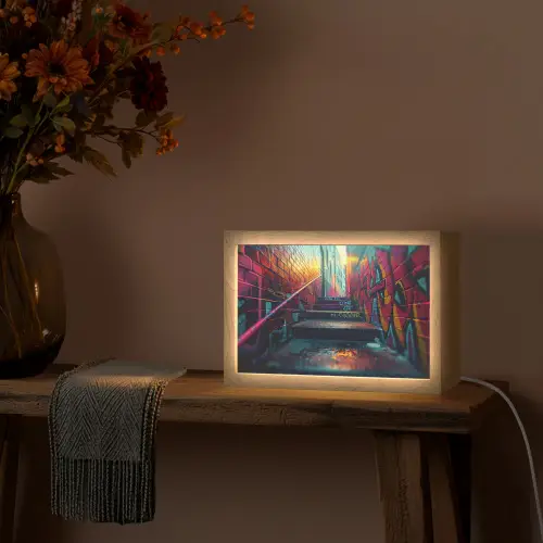 Architectuur - Neon - Trap - Graffiti Light Box met kabel (Tafellamp) klein -sfeer4