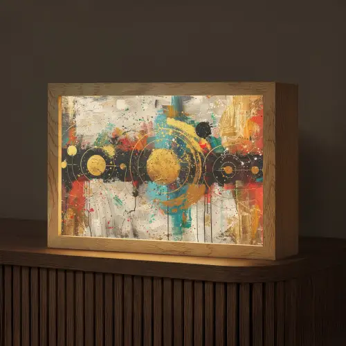 Kunst - Abstract - Aesthetic - Goud Light Box met kabel (Tafellamp) klein -z3d_website