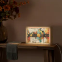 Kunst - Abstract - Aesthetic - Goud Light Box met kabel (Tafellamp) klein -sfeer4