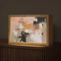 Kunst - Abstract - Beige - Verf Light Box met kabel (Tafellamp) klein -z3d_website