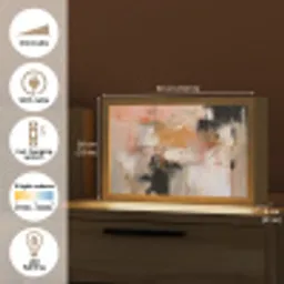 Kunst - Abstract - Beige - Verf Light Box met kabel (Tafellamp) klein -USP_EN