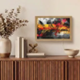 Kunst - Zwart - Abstract Light Box met kabel (Tafellamp) klein -sfeer2