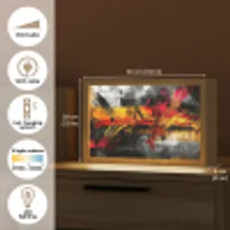Kunst - Zwart - Abstract Light Box met kabel (Tafellamp) klein -USP_EN