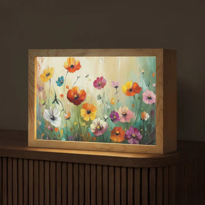 Kunst - Bloemen - Lente - Natuur Light Box met kabel (Tafellamp) klein -z3d_website
