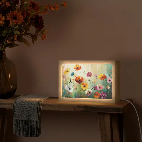 Kunst - Bloemen - Lente - Natuur Light Box met kabel (Tafellamp) klein -sfeer4