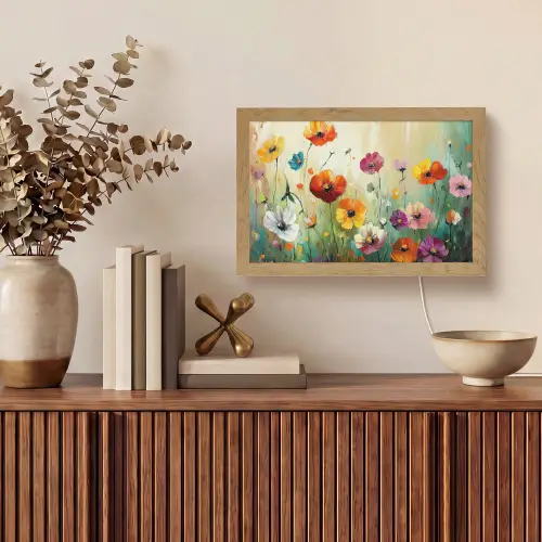 Kunst - Bloemen - Lente - Natuur Light Box met kabel (Tafellamp) klein -sfeer2