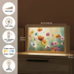 Kunst - Bloemen - Lente - Natuur Light Box met kabel (Tafellamp) klein -USP_EN