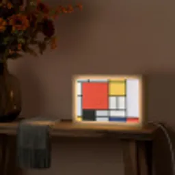 Kunst - Mondriaan - Oude meesters - Compositie 2 Light Box met kabel (Tafellamp) klein -sfeer4