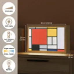 Kunst - Mondriaan - Oude meesters - Compositie 2 Light Box met kabel (Tafellamp) klein -USP_EN