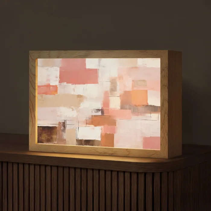 Kunst - Roze - Abstract Light Box met kabel (Tafellamp) klein -z3d_website