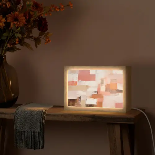 Kunst - Roze - Abstract Light Box met kabel (Tafellamp) klein -sfeer4
