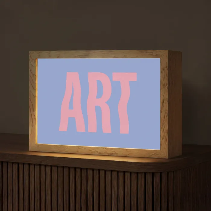 Art - Roze - Blauw Light Box met kabel (Tafellamp) klein -z3d_website