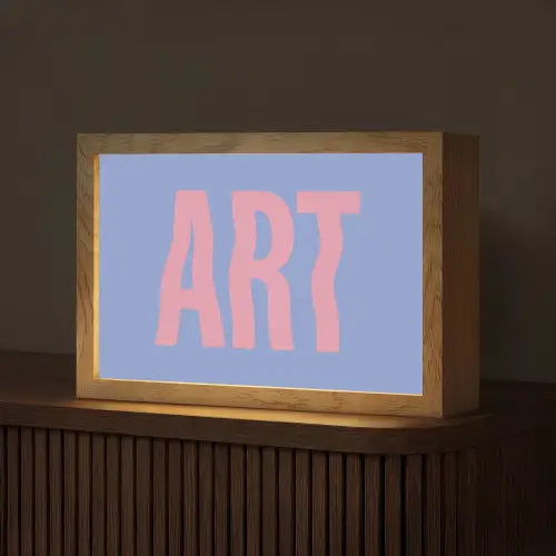 Art - Roze - Blauw Light Box met kabel (Tafellamp) klein -z3d_website