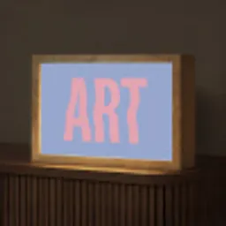 Art - Roze - Blauw Light Box met kabel (Tafellamp) klein -z3d_website