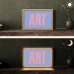 Art - Roze - Blauw Light Box met kabel (Tafellamp) klein -sfeer3