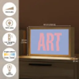 Art - Roze - Blauw Light Box met kabel (Tafellamp) klein -USP_EN