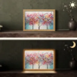 Kunst - Bomen - Natuur - Acryl Light Box met kabel (Tafellamp) klein -sfeer3