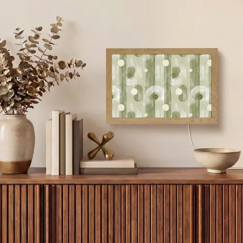 Artistiek - Modern - Groen Light Box met kabel (Tafellamp) klein 924 -sfeer2
