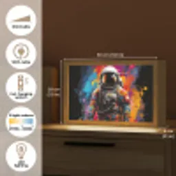 Astronaut - Graffiti - Zwart - Kleuren Light Box met kabel (Tafellamp) klein -USP_EN