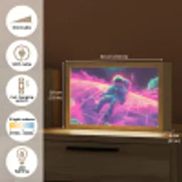 Astronaut - Neon - Roze - Wolken Light Box met kabel (Tafellamp) klein -USP_EN