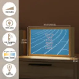 Atletiekbaan - Blauw - Tekst -Roze Light Box met kabel (Tafellamp) klein -USP_EN