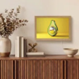 Avocado - Discobal - Geel - Glitter Light Box met kabel (Tafellamp) klein -sfeer2
