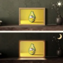 Avocado - Discobal - Geel - Glitter Light Box met kabel (Tafellamp) klein -sfeer3