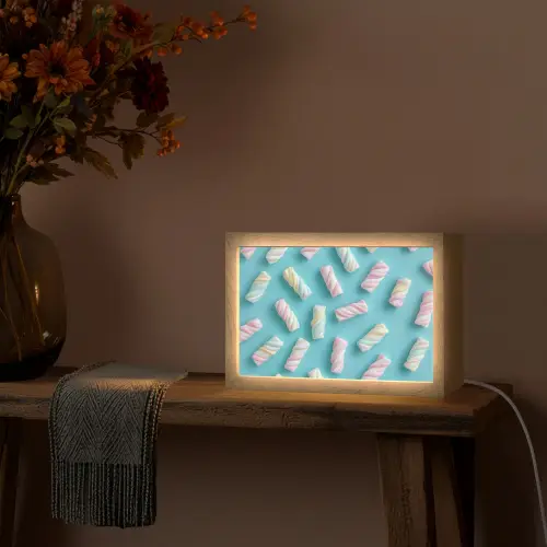 Spekjes - Pastel - Snoep - Blauw Light Box met kabel (Tafellamp) klein -sfeer4