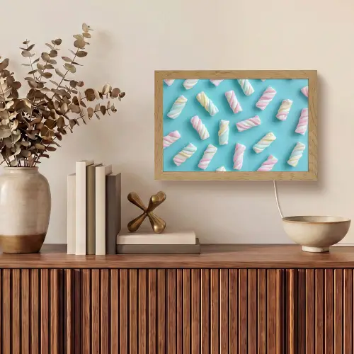 Spekjes - Pastel - Snoep - Blauw Light Box met kabel (Tafellamp) klein -sfeer2