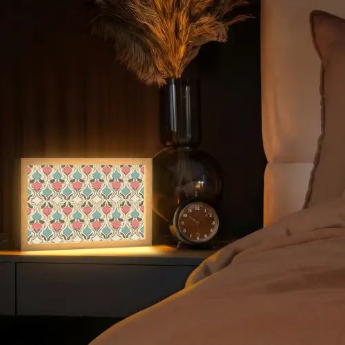 Barok - Retro - Kleurrijk Light Box met kabel (Tafellamp) klein 924 -sfeer1