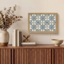 Barok - Tegel - Kleurrijk Light Box met kabel (Tafellamp) klein 924 -sfeer2