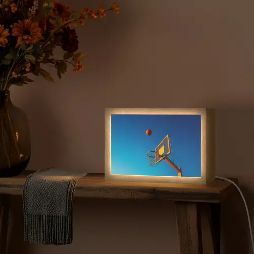 Basketbal - Lucht - Ring Light Box met kabel (Tafellamp) klein -sfeer4