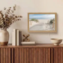 Strand - Pad - Duinen - Zee - Zomer Light Box met kabel (Tafellamp) klein -sfeer2