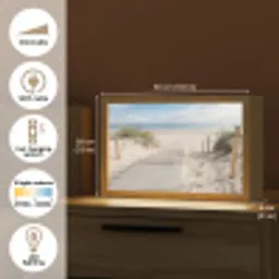 Strand - Pad - Duinen - Zee - Zomer Light Box met kabel (Tafellamp) klein -USP_EN