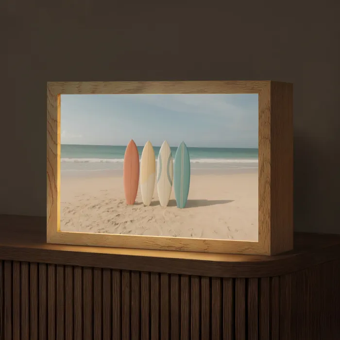 Strand - Surfbord - Pastel Light Box met kabel (Tafellamp) klein -z3d_website