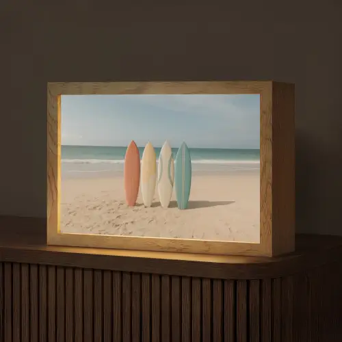 Strand - Surfbord - Pastel Light Box met kabel (Tafellamp) klein -z3d_website