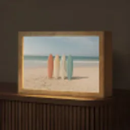 Strand - Surfbord - Pastel Light Box met kabel (Tafellamp) klein -z3d_website