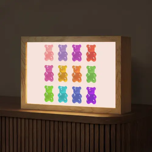 Beer - Kleurrijk - Snoep Light Box met kabel (Tafellamp) klein -z3d_website