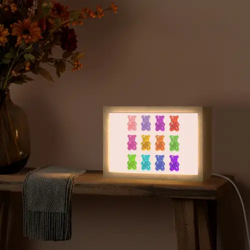 Beer - Kleurrijk - Snoep Light Box met kabel (Tafellamp) klein -sfeer4