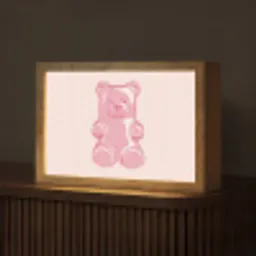 Beer - Roze - Snoep Light Box met kabel (Tafellamp) klein -z3d_website