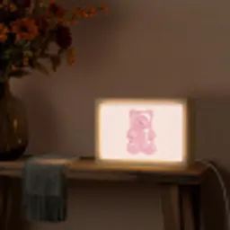Beer - Roze - Snoep Light Box met kabel (Tafellamp) klein -sfeer4