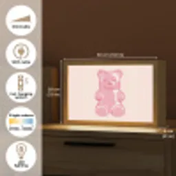Beer - Roze - Snoep Light Box met kabel (Tafellamp) klein -USP_EN