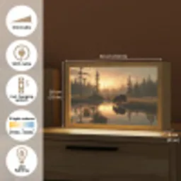 Beer - water - Bos - Ochtendlicht Light Box met kabel (Tafellamp) klein -USP_EN