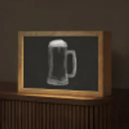 Bierpul - Schuim - Krijttekening Light Box met kabel (Tafellamp) klein -z3d_website