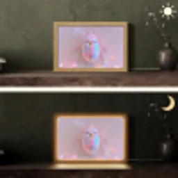 Kever - Metallic - Lichteffect - Roze Light Box met kabel (Tafellamp) klein -sfeer3