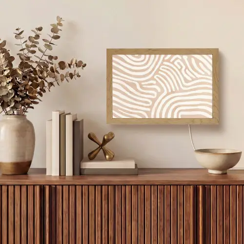 Beige - Aardspatroon Light Box met kabel (Tafellamp) klein -sfeer2