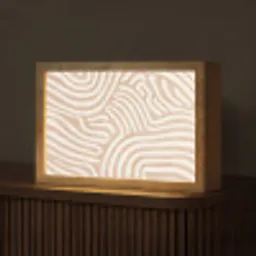 Beige - Aardspatroon Light Box met kabel (Tafellamp) klein -z3d_website