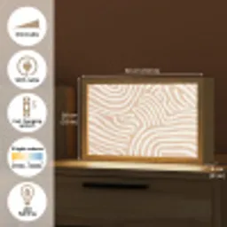 Beige - Aardspatroon Light Box met kabel (Tafellamp) klein -USP_EN