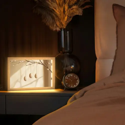 Beige - Paastak - Eieren Light Box met kabel (Tafellamp) klein -sfeer1